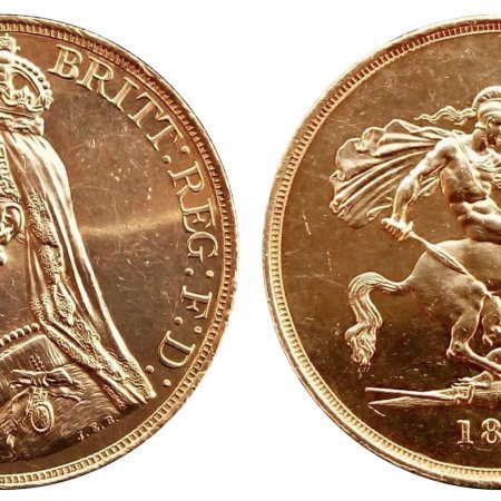 G.britain 5 Sovereign 1887 Victoria Jubilee Head